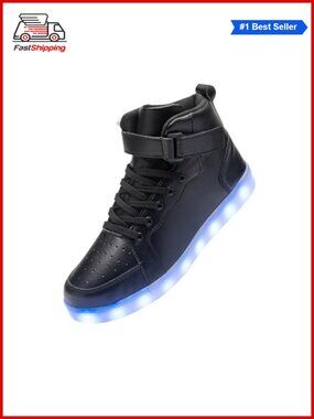 🎅 LED Light Up High Top Sneakers USB Charging Party Dancing